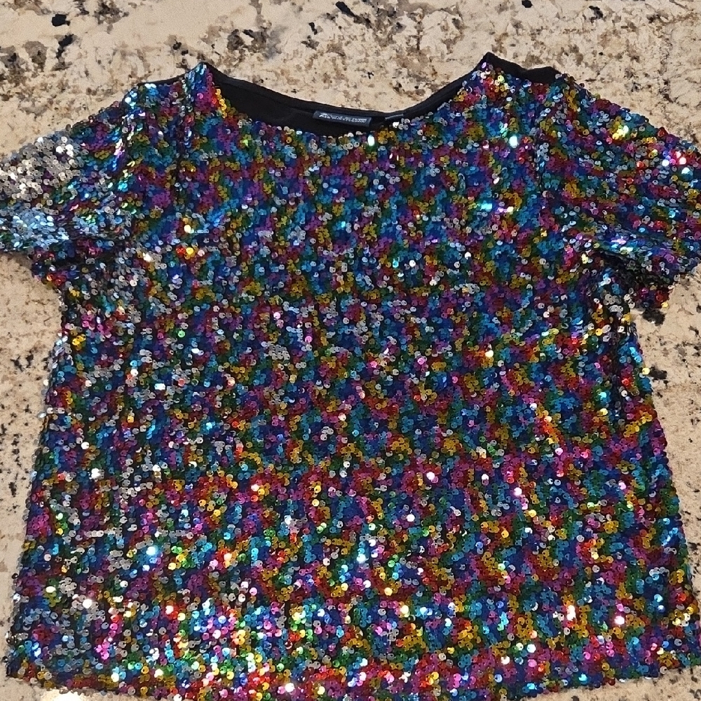 Multicolor Sequin Top